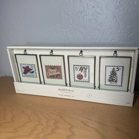 Hearth & Hand with Magnolia Framed Vintage Stamp Art Christmas Tree Ornament - Picture 3 of 3